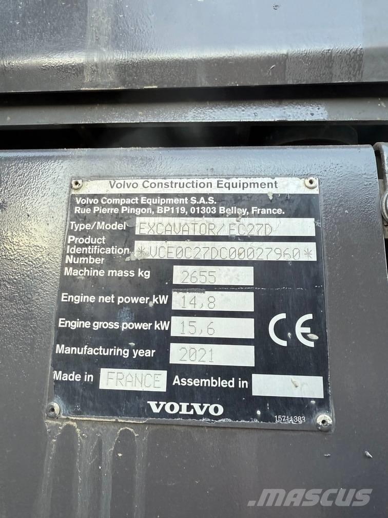 Volvo EC 27 D Mini bagri <7t