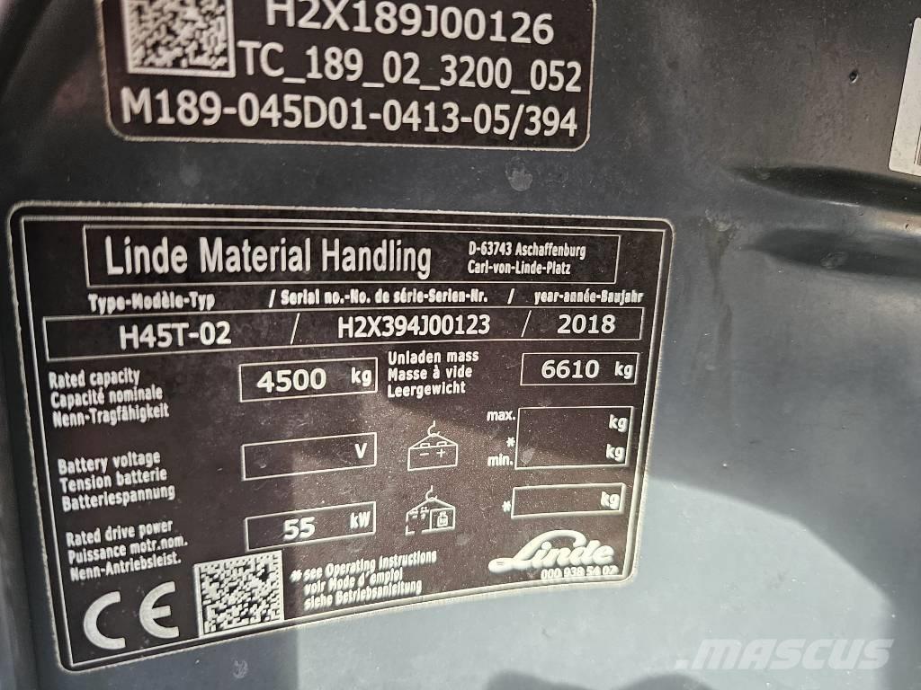 Linde H45T-02 Plinski viličarji