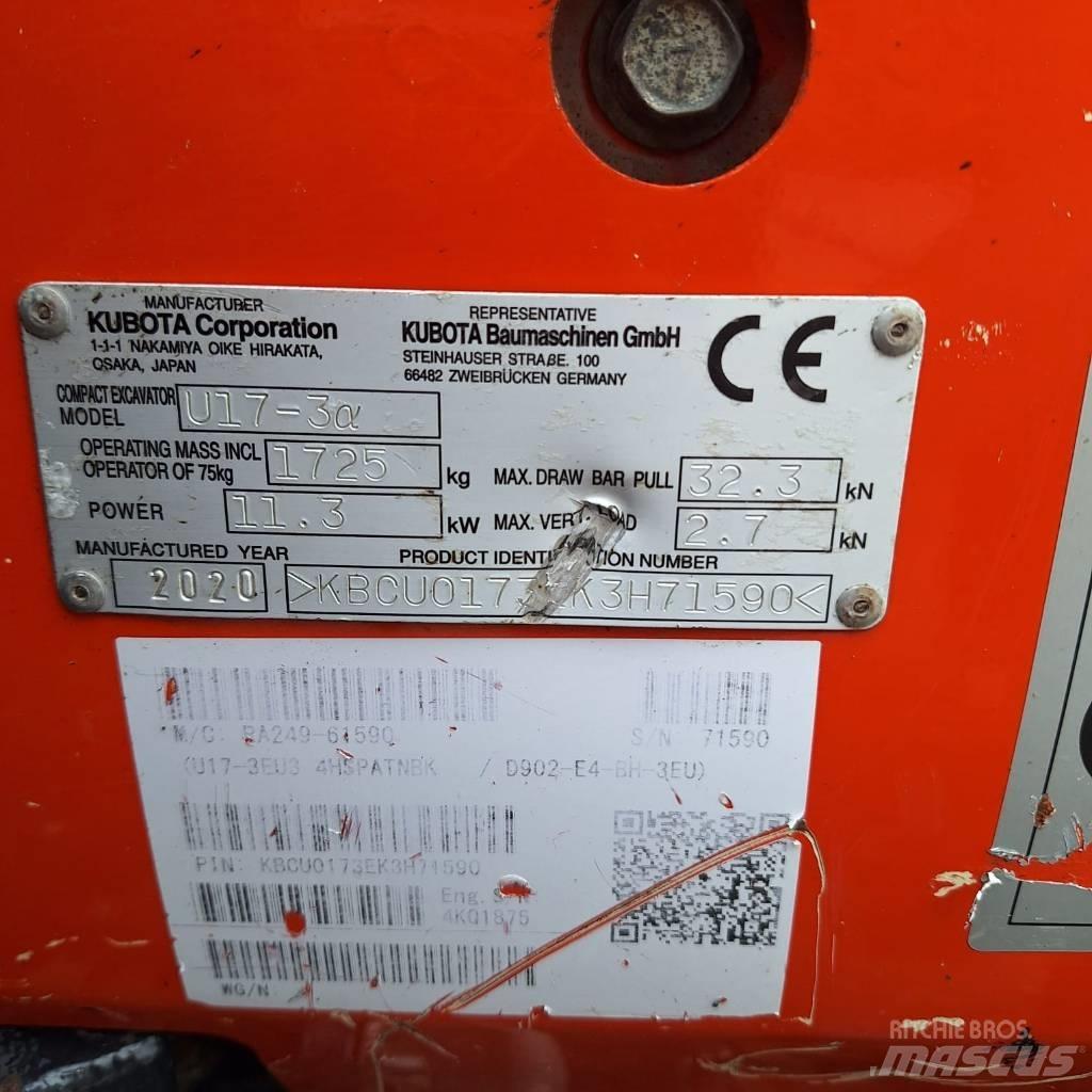 Kubota U 17-3 Mini bagri <7t