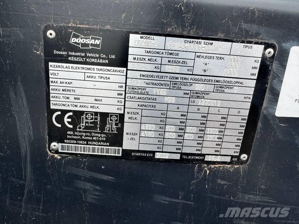Doosan D 50,  130üó!!! 5t Dizelski viličarji