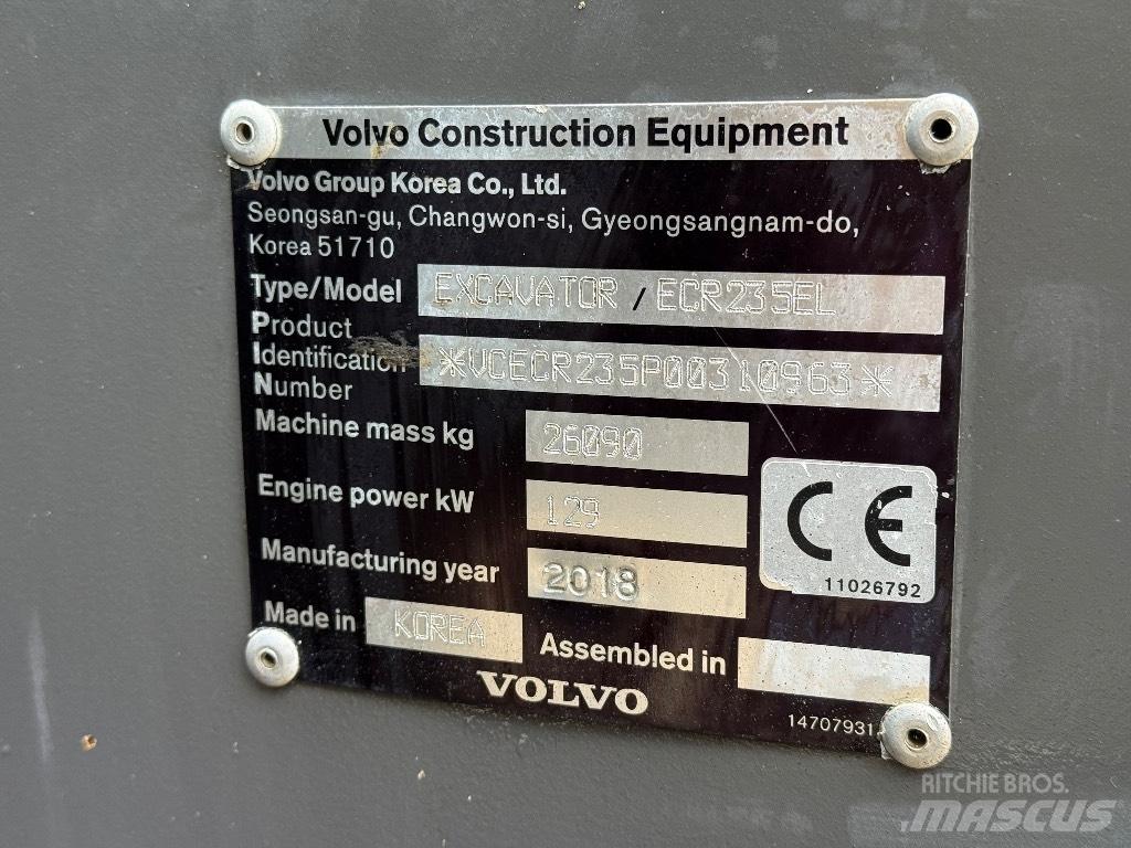 Volvo ECR 235 EL Bagri goseničarji