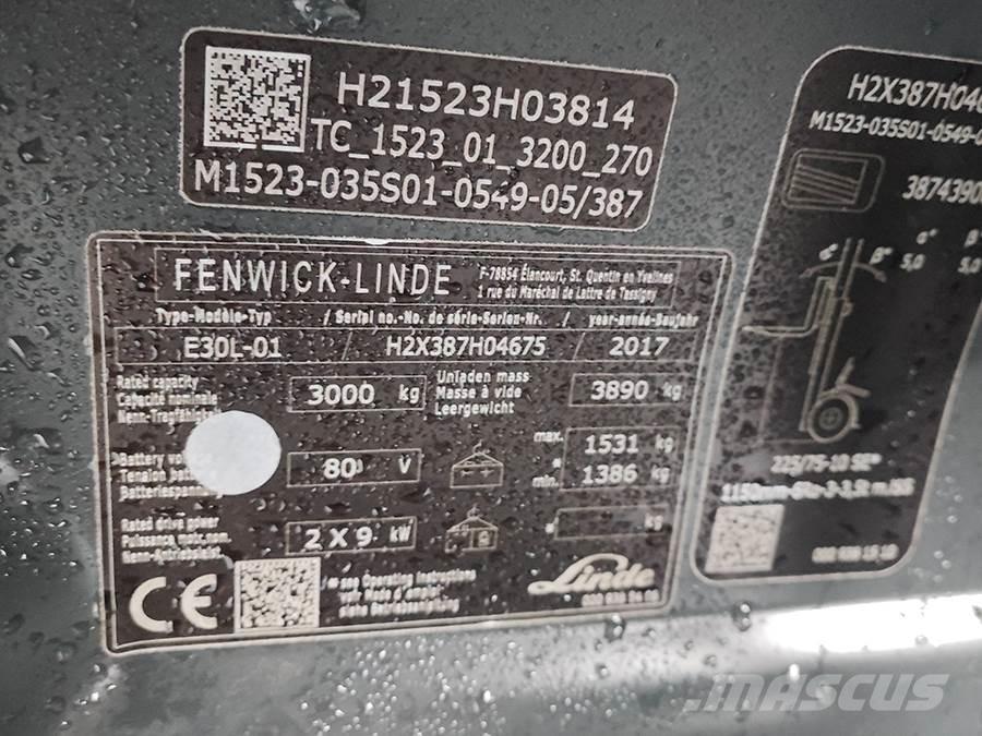 Linde E30L-01 Električni viličarji
