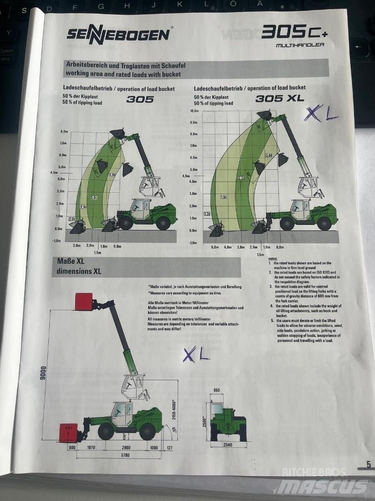 Sennebogen 305 XL Teleskopski kolesni nakladalci