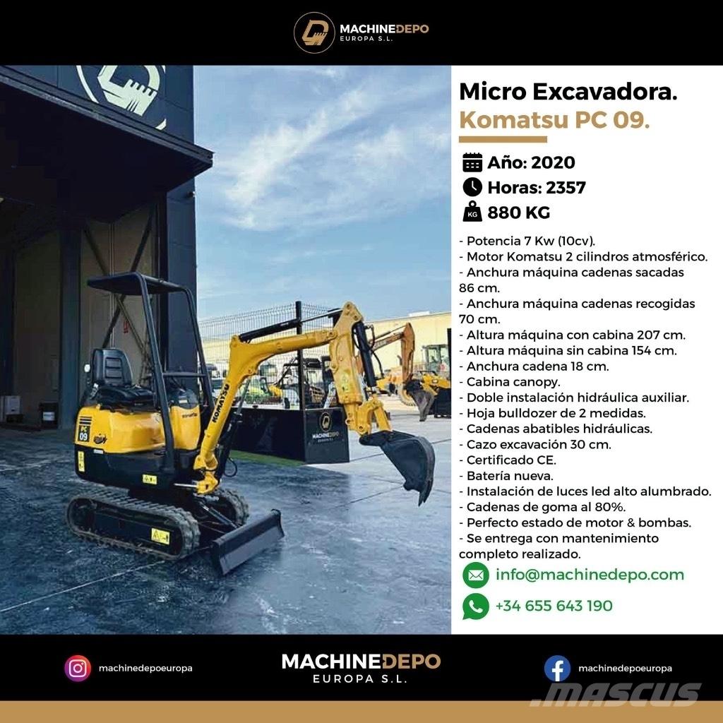 Komatsu PC 09-1 Mini bagri <7t