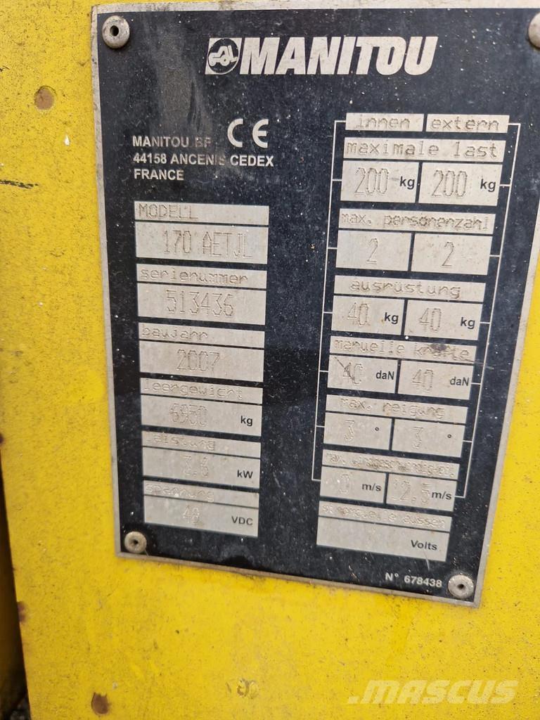 Manitou 170 AETJL Zglobne dvižne ploščadi