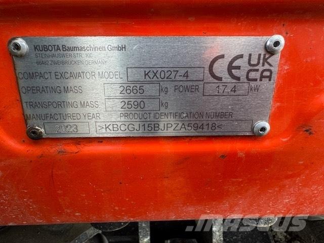 Kubota KX 027-4 Mini bagri <7t