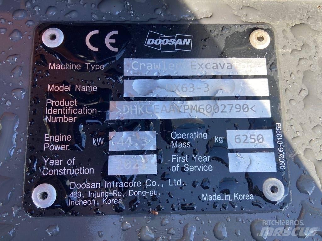 Doosan DX63-3 Bagri goseničarji