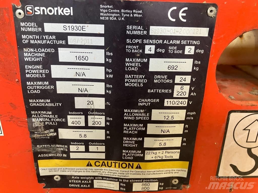 Snorkel S 1930 E Škarjaste dvižne ploščadi