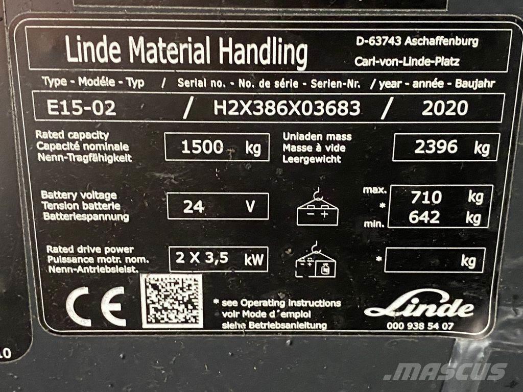 Linde E15-02 Električni viličarji