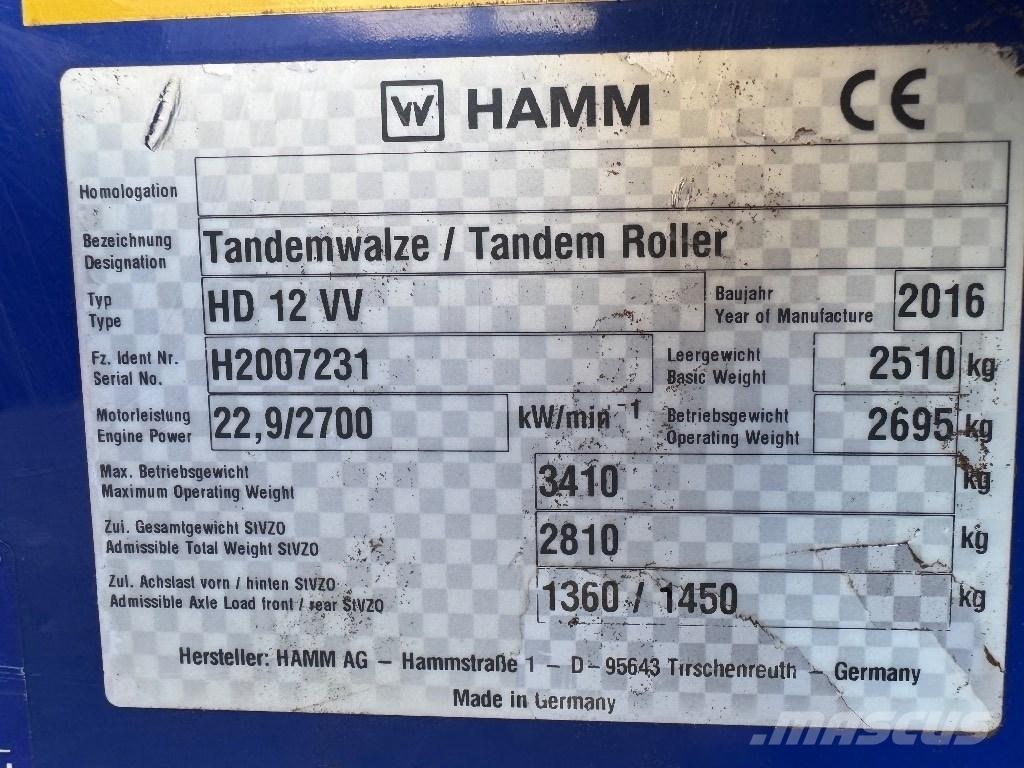 Hamm HD 12 VV Dvojni valjarji