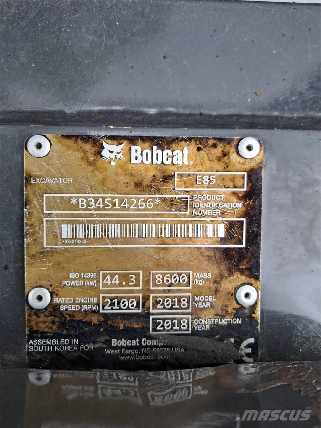 Bobcat E85 Mini bagri <7t