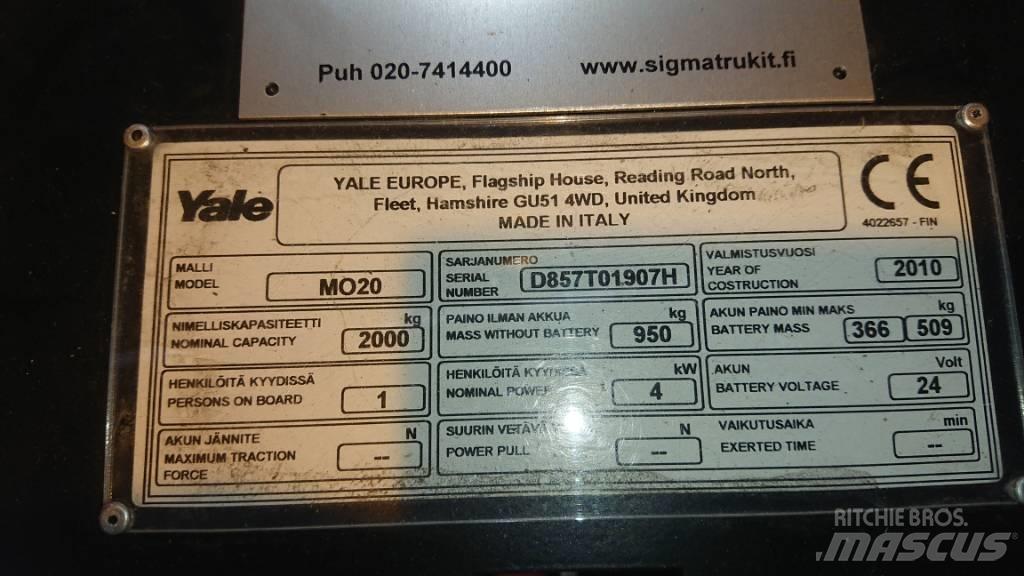Yale MO20 Nizko dvižni komisionirni viličar