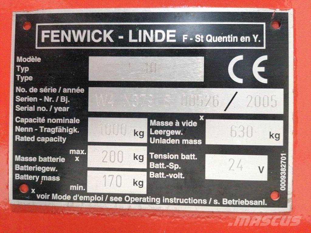 Linde L10 Ročni električni viličar