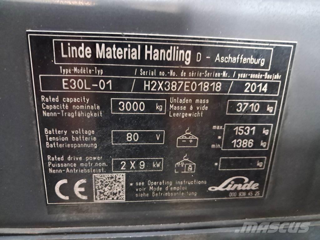 Linde E30L-01 Električni viličarji