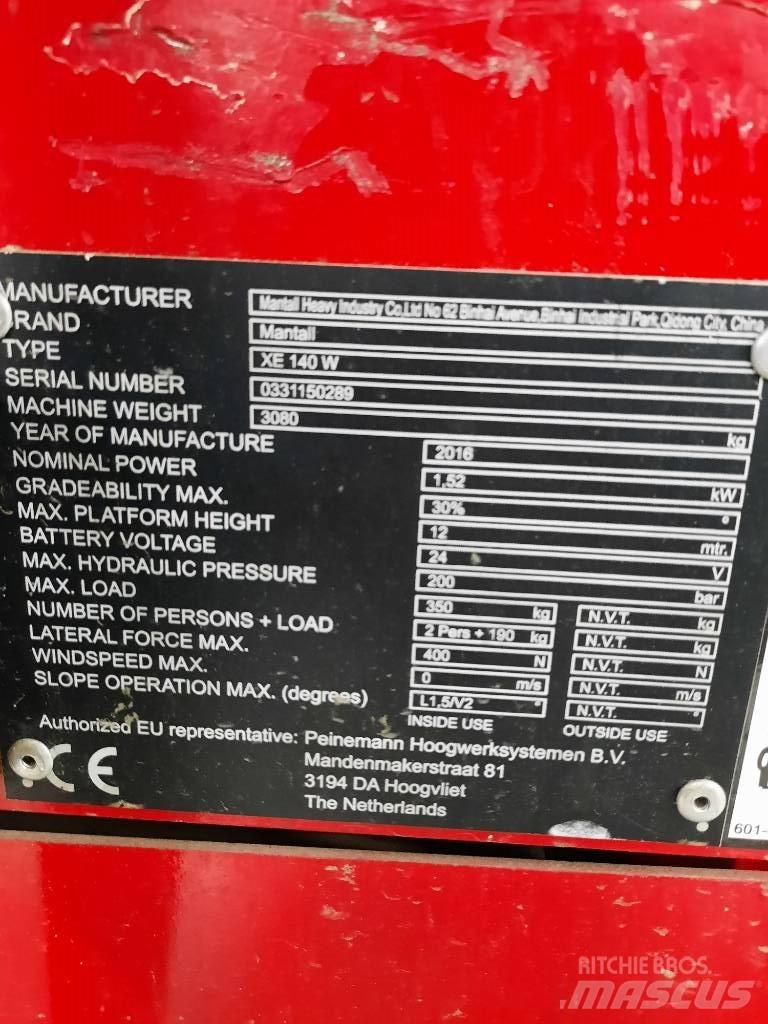 Mantall XE 140 W Škarjaste dvižne ploščadi