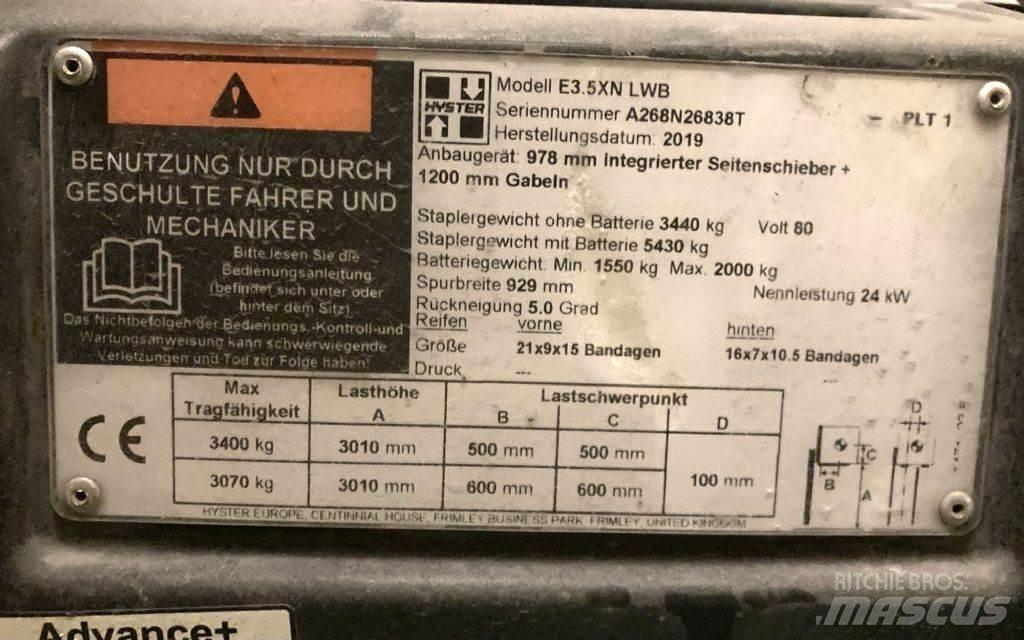 Hyster E 3.5 XN LWB Električni viličarji