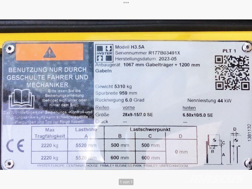 Hyster H 3.5 A Dizelski viličarji