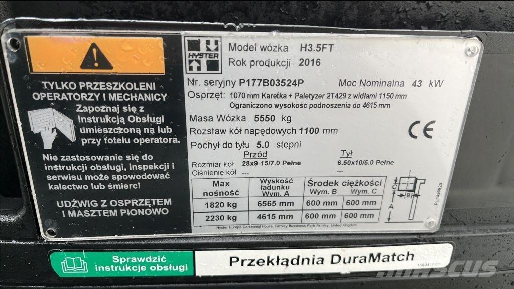 Hyster H 3.5 FT Plinski viličarji