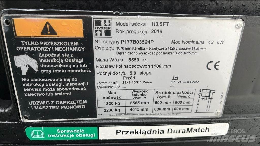 Hyster H 3.5 FT Plinski viličarji