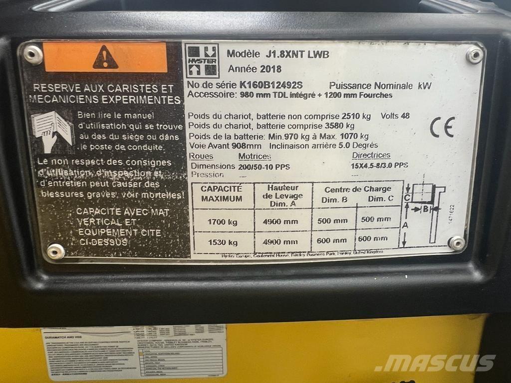 Hyster J 1.8 XNT Električni viličarji