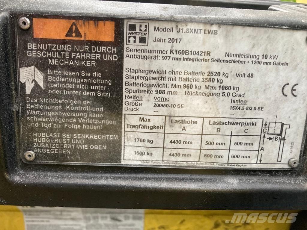 Hyster J 1.80 XNT Električni viličarji