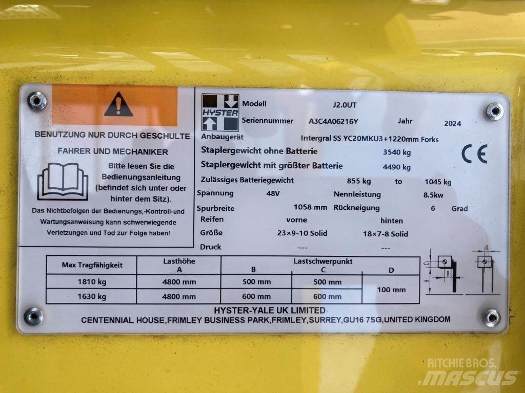 Hyster J 2.0 UT Električni viličarji