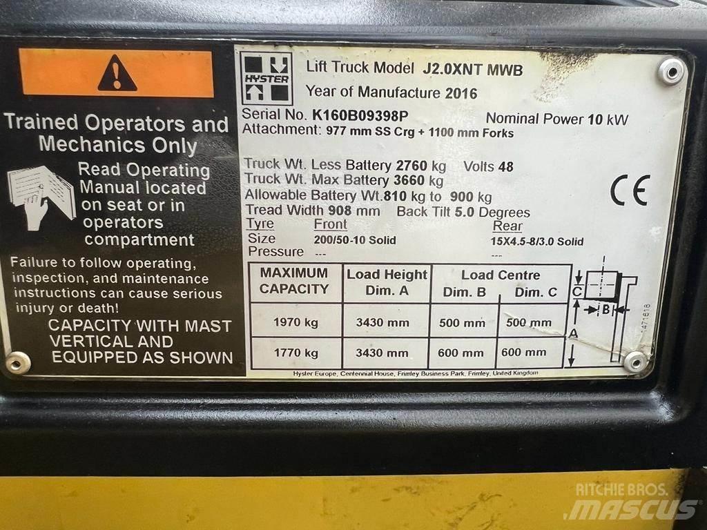 Hyster J 2.0 XNT Električni viličarji