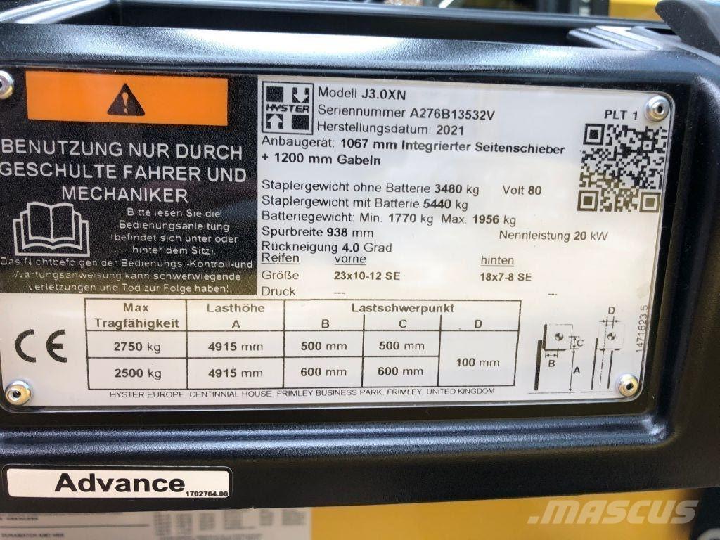 Hyster J 3.0 XN Električni viličarji