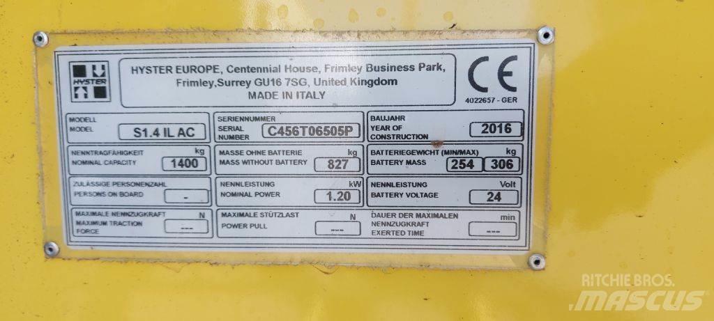 Hyster S 1.4 IL Ročni električni viličar