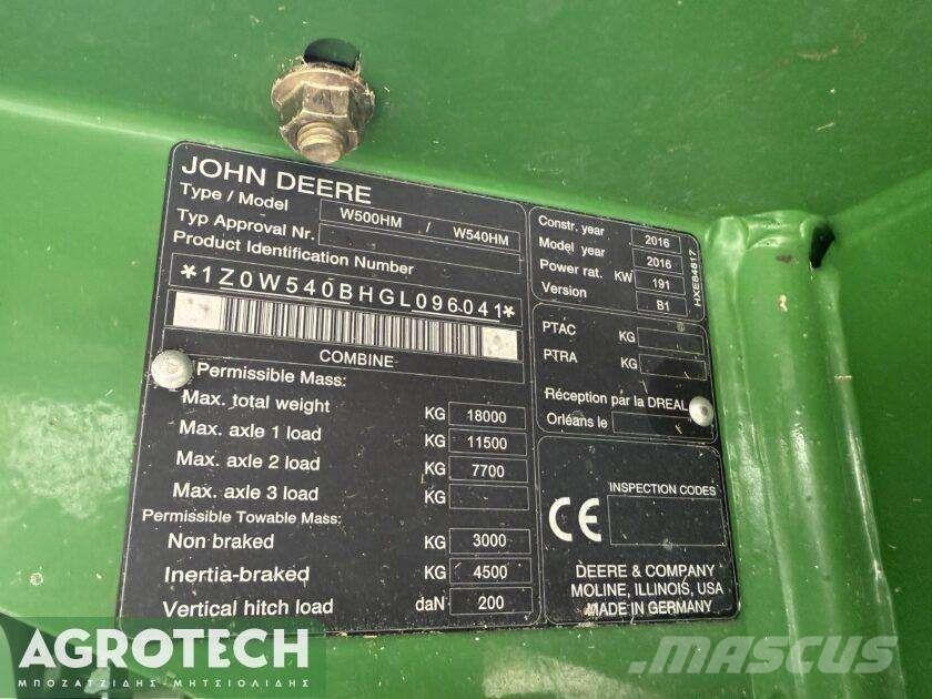 John Deere W540 HM Traktorji