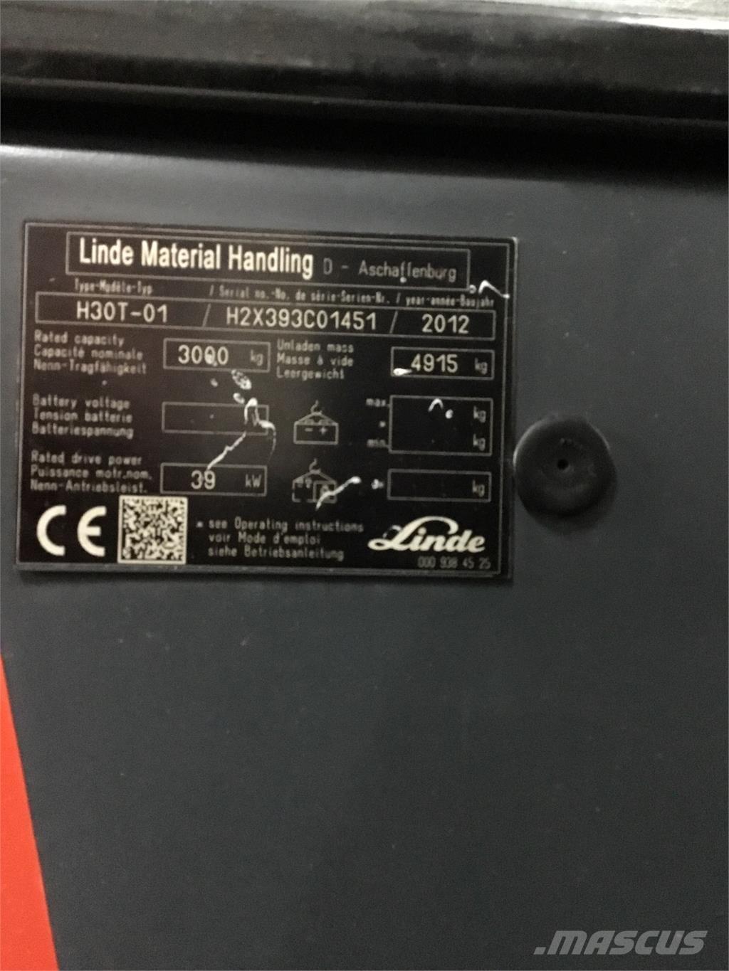 Linde H 30 T 01 Plinski viličarji