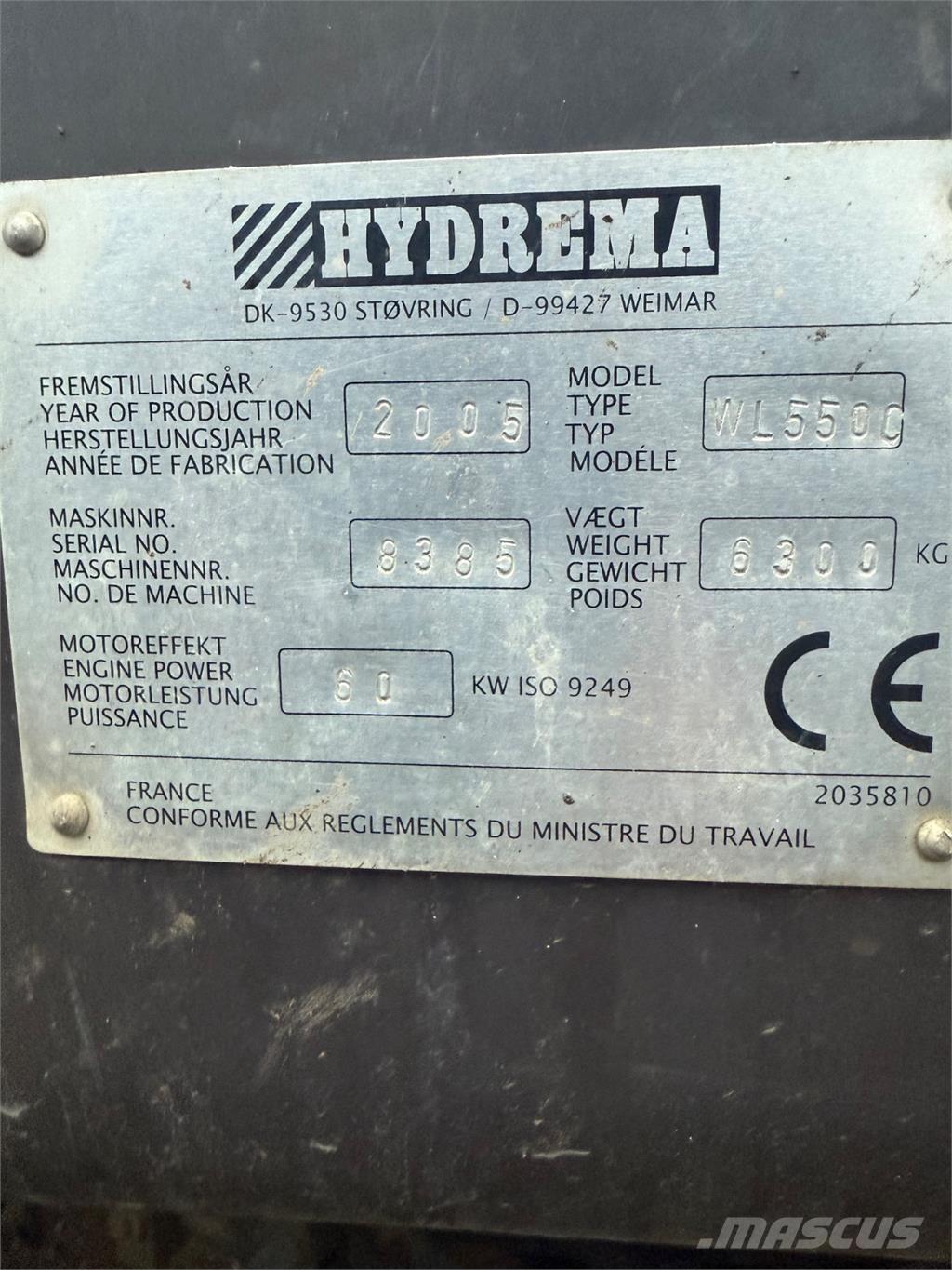 Hydrema WL550C Kolesni nakladalci