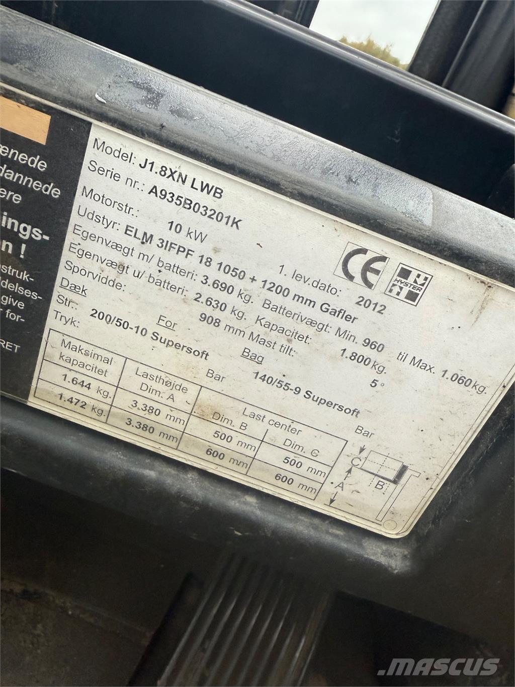 Hyster J1.8XN Električni viličarji