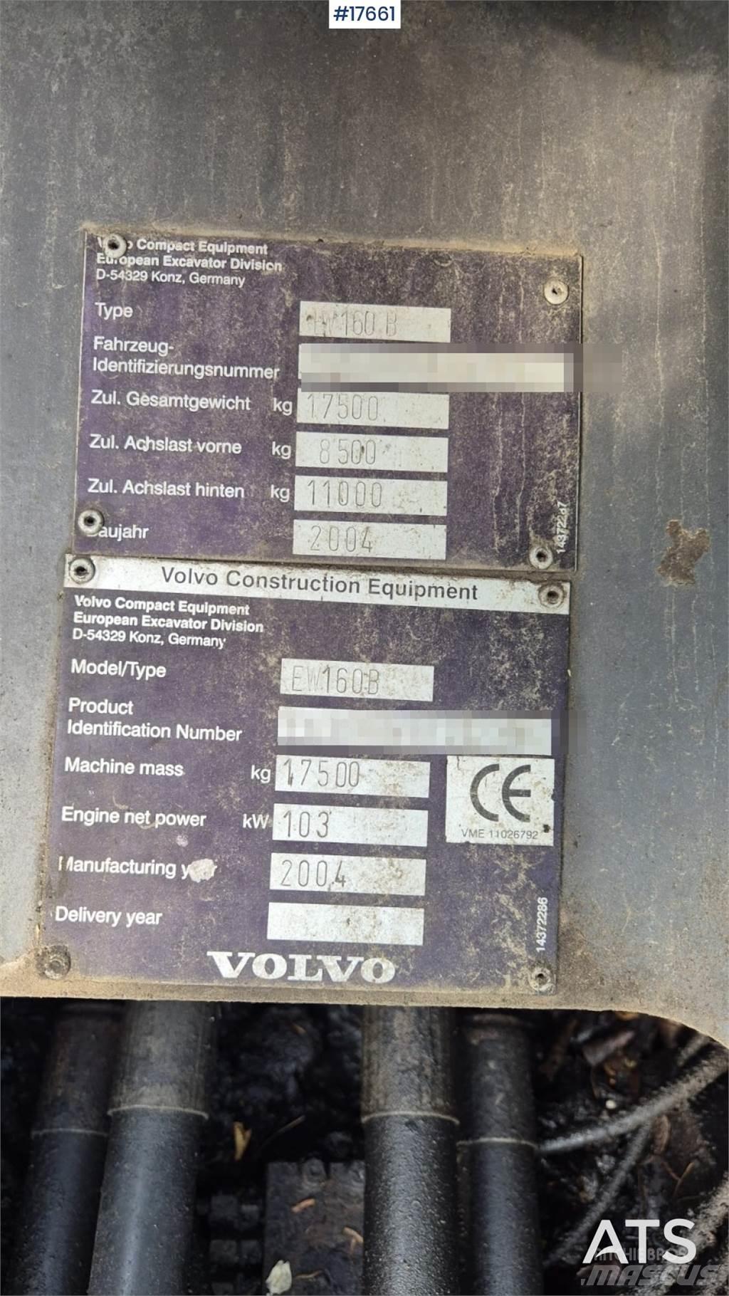 Volvo EW 160B Bagri na kolesih