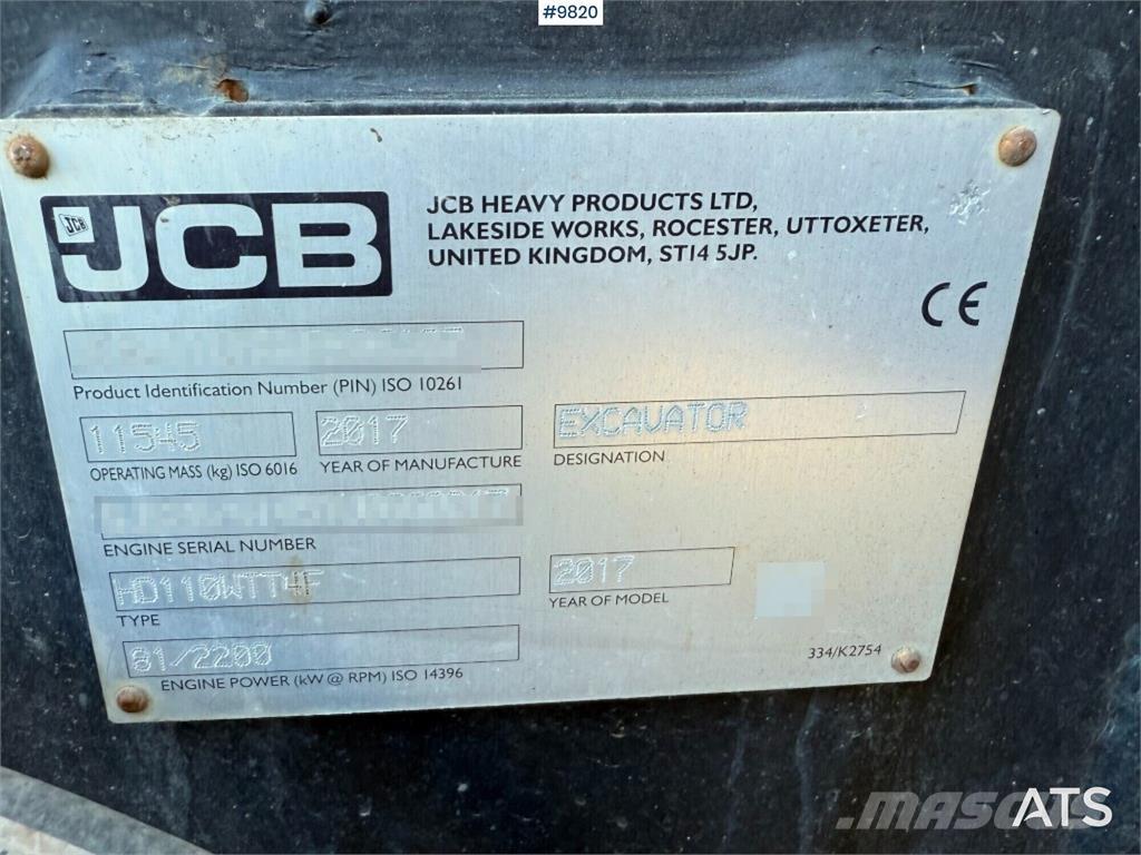 JCB Hydradig 110W Bagri na kolesih