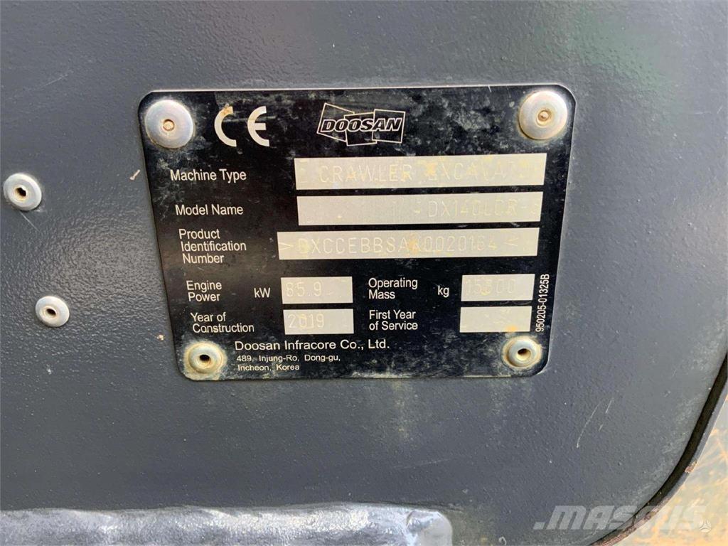 Doosan DX140 LCR Bagri goseničarji