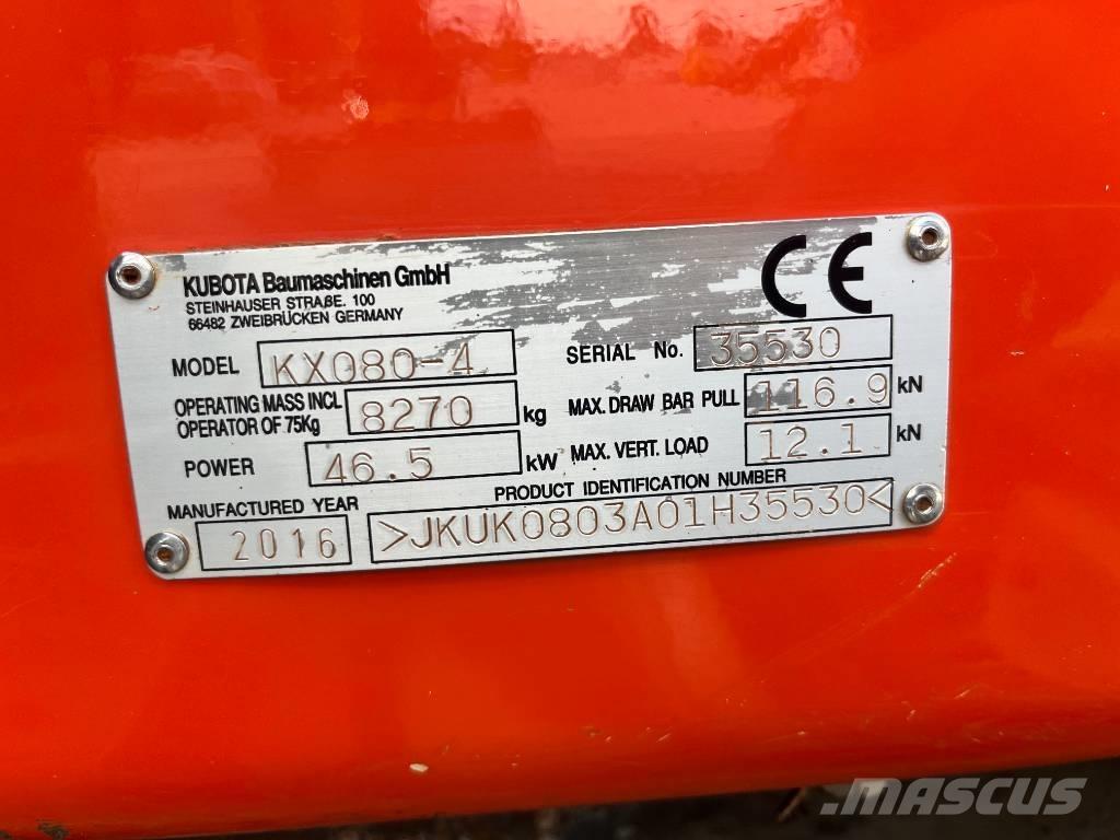 Kubota KX 080-4 Midi bagri 7t – 12t