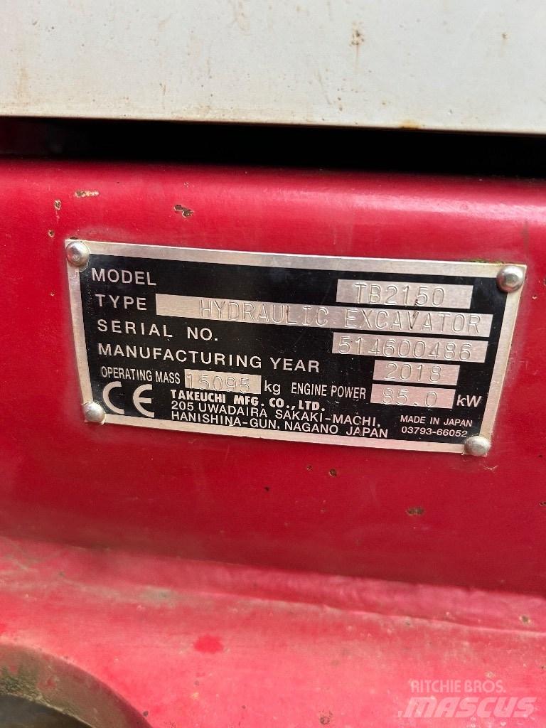 Takeuchi TB 2150 Bagri goseničarji