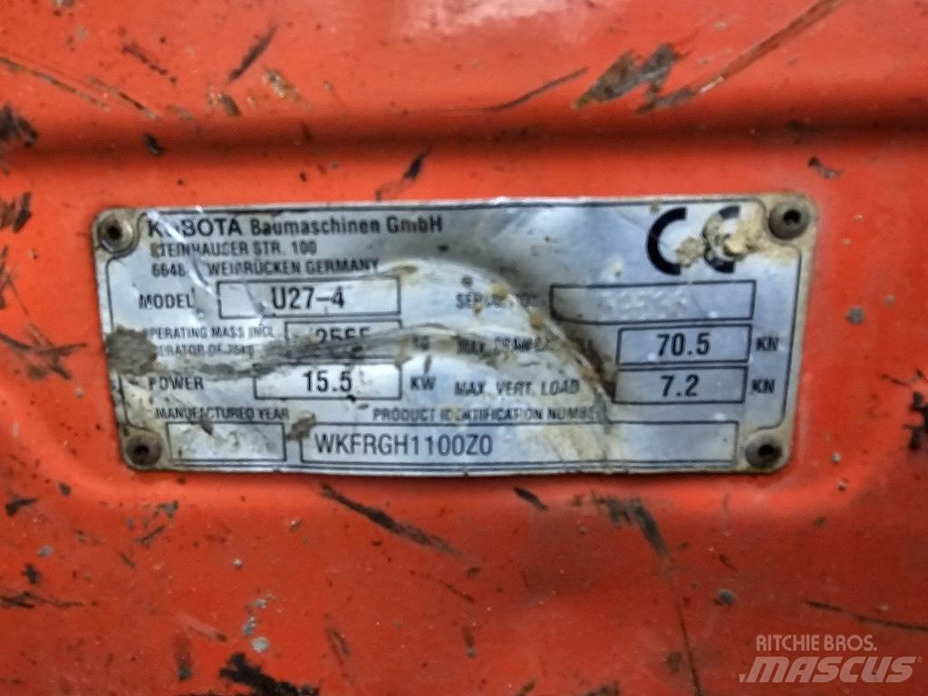 Kubota U 27-4 Mini bagri <7t