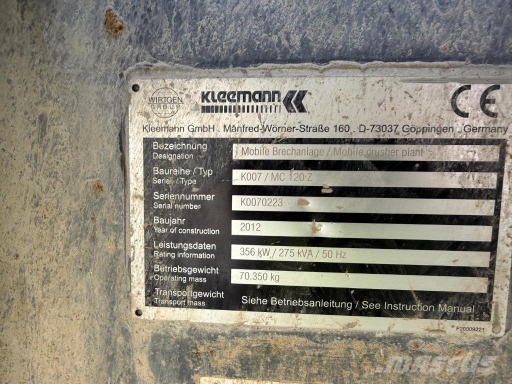 Kleemann MC120Z Mobilni drobilniki