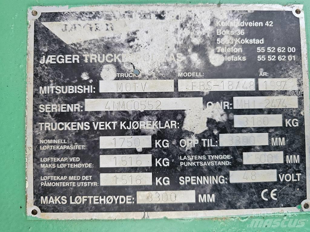 Mitsubishi FBS 18/48 Električni viličarji
