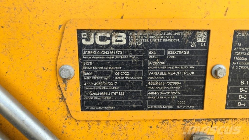 JCB 538-70 Kmetijski teleskopski nakladalci