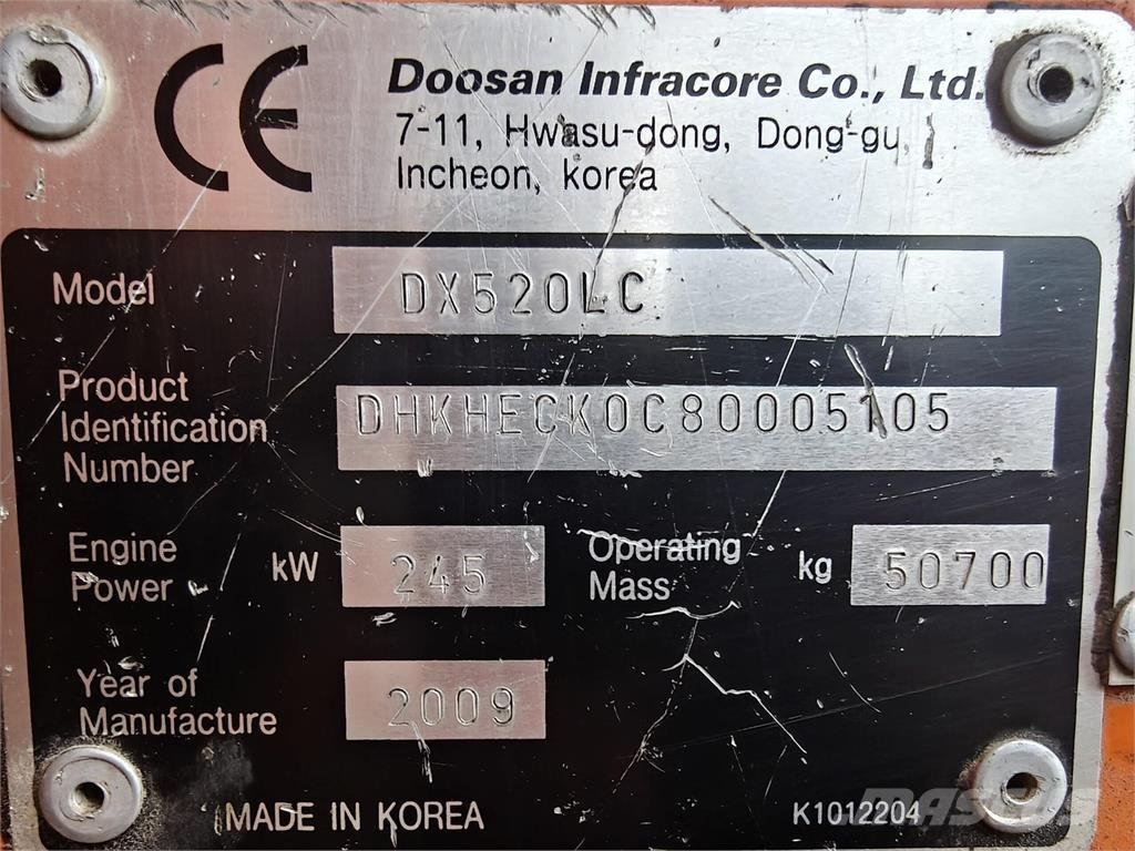 Doosan DX520LC Bagri goseničarji
