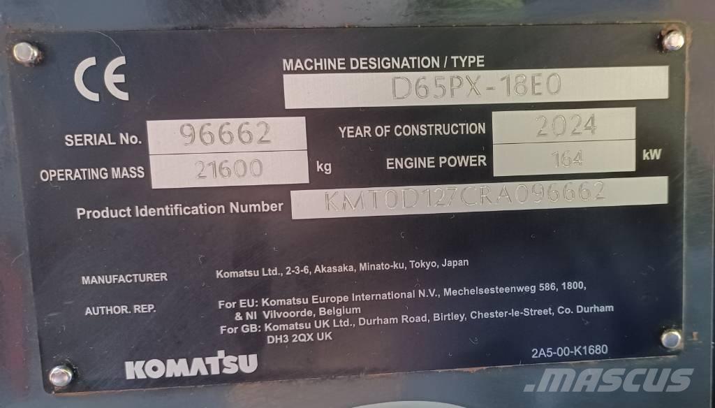 Komatsu D65PX-18E0 Buldožerji goseničarji