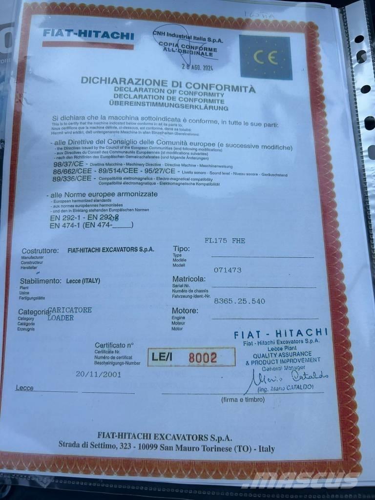 Fiat-Hitachi FL 175 Nakladalci goseničarji