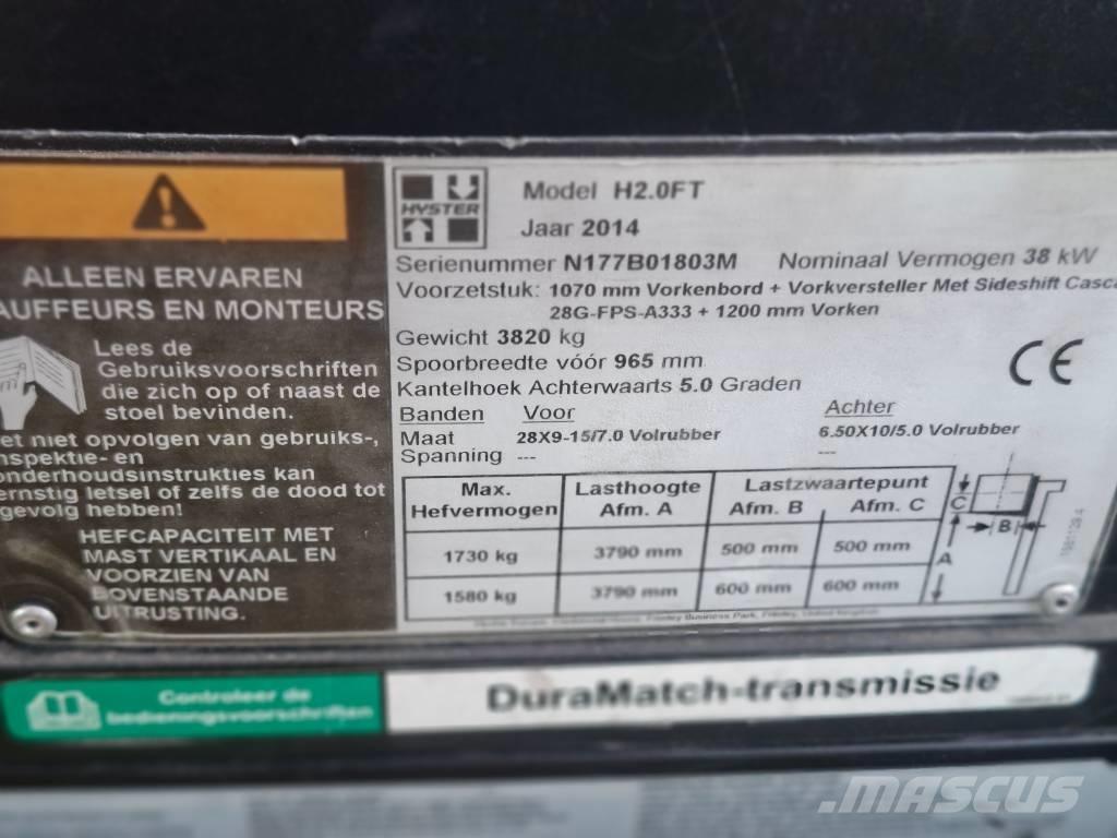 Hyster H 2.0 FT Plinski viličarji