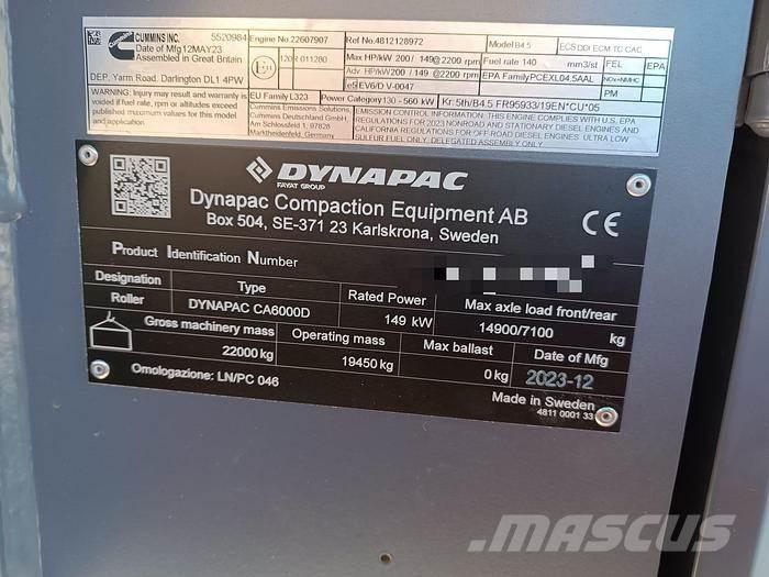 Dynapac CA6000D Vlečni vibracijski valjarji