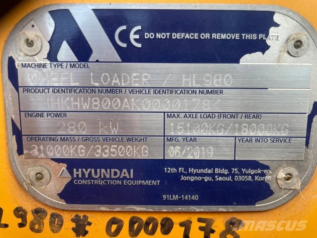 Hyundai HL 980 Kolesni nakladalci