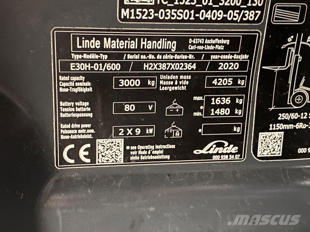Linde E30H-01/600 Električni viličarji