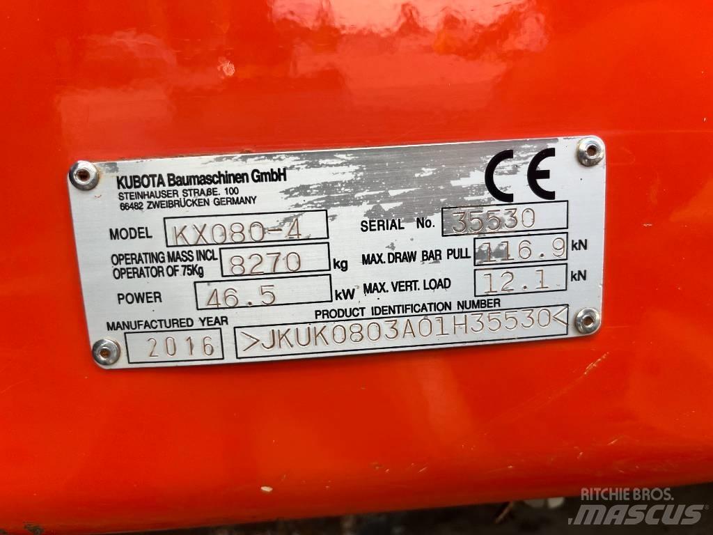 Kubota KX 080-4 Midi bagri 7t – 12t